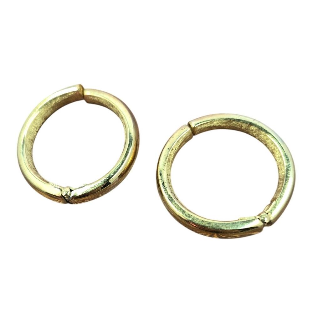 Vintage Trifari Gold Minimalist Hoop Earrings
